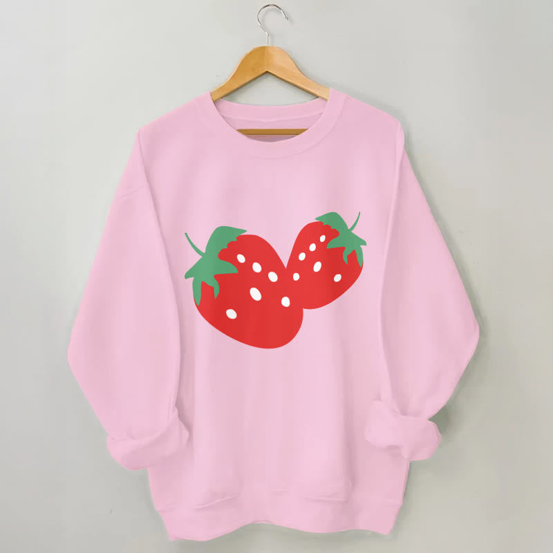 Plus Size Strawberry Sweatshirt - Pink - 3XL - image 4