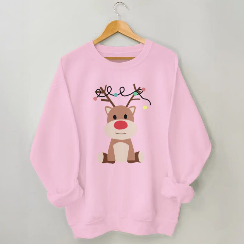 Plus Size Elk Sweatshirt - Pink - 3XL - image 4