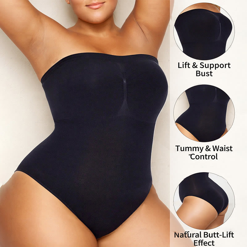 Plus Size Seamless Strapless Shapewear Bodysuit