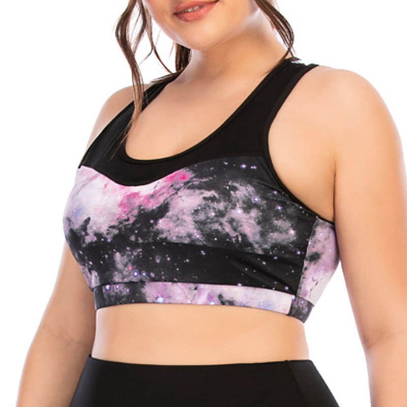 Starry Sky Pattern Yoga Sports Bra