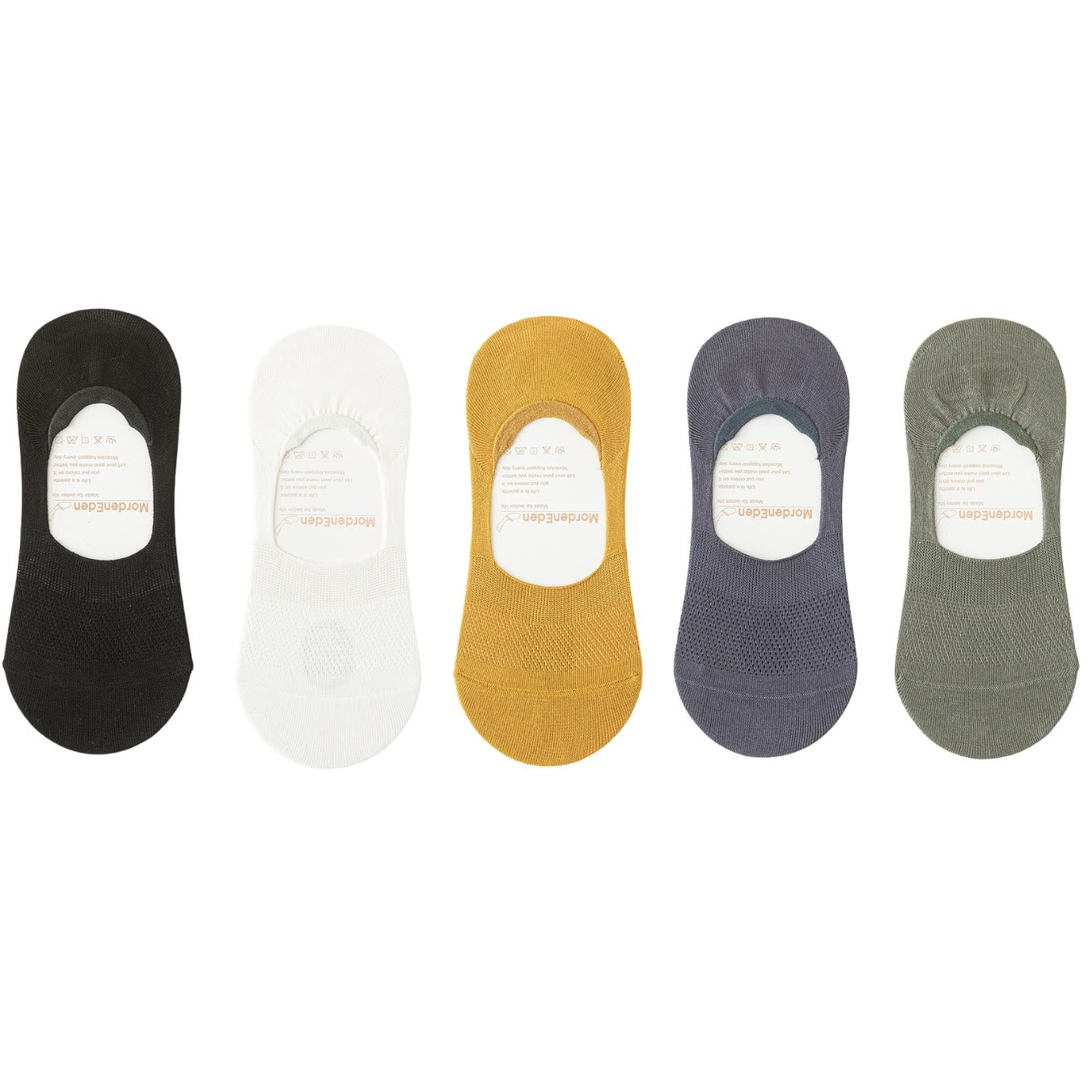 Mesh Breathable No Show Socks(5 Pairs) - White+Navy Blue+Black+Yellow+Army Green - EU39-46(US5-12) - image 26