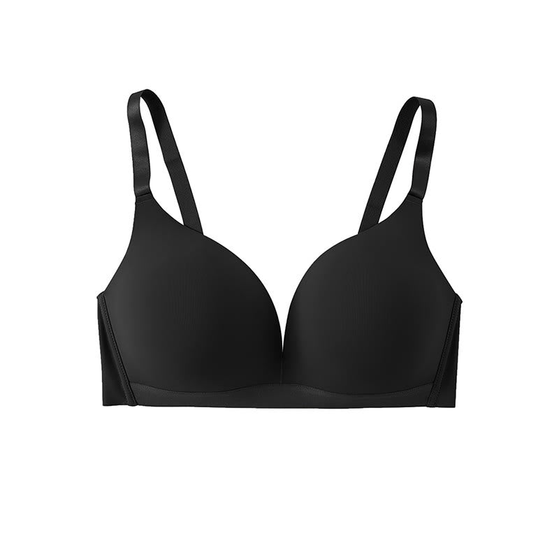 Plus Size Solid Color Push Up Wireless Bra