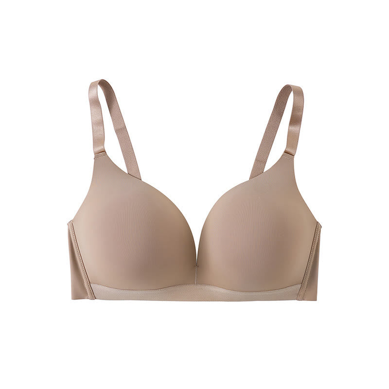 Plus Size Solid Color Push Up Wireless Bra
