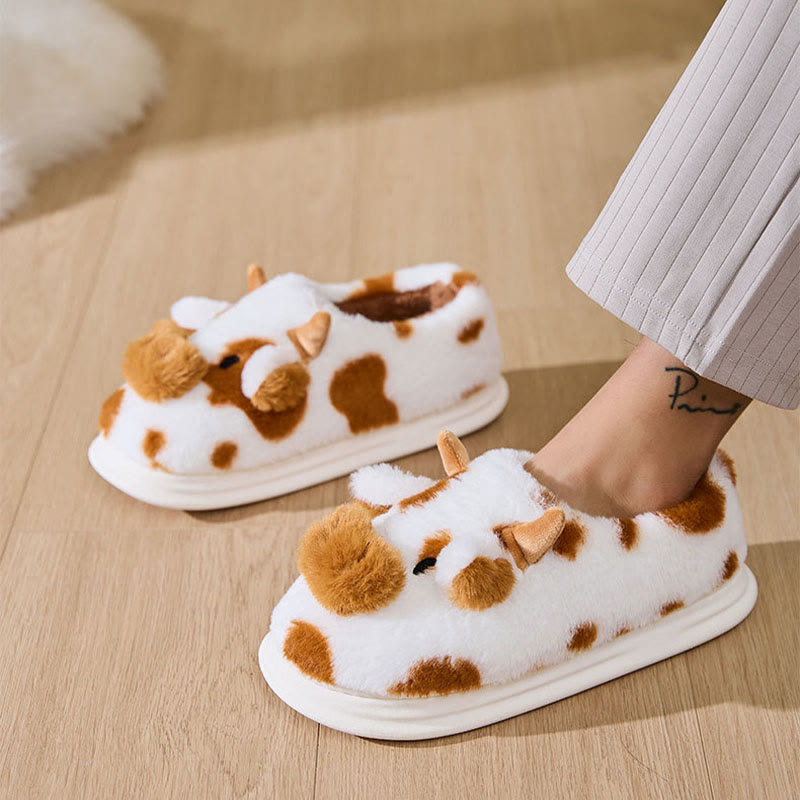 Plus Size Cartoon Cow Slippers