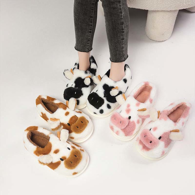 Plus Size Cartoon Cow Slippers