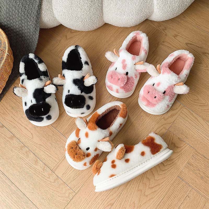 Plus Size Cartoon Cow Slippers