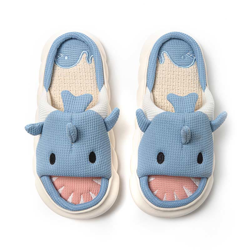 Plus Size Shark Slippers - Blue - EU44-45(U13-14) - image 5