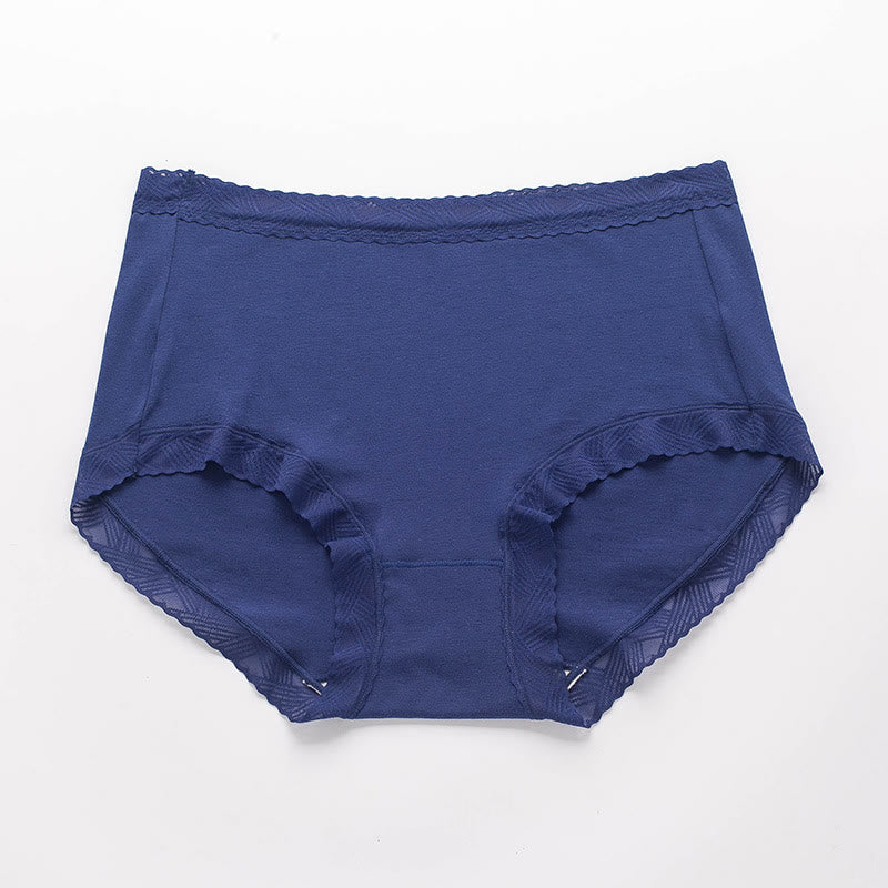 Plus Size Simple High Waist Cotton Panty(3 Packs)
