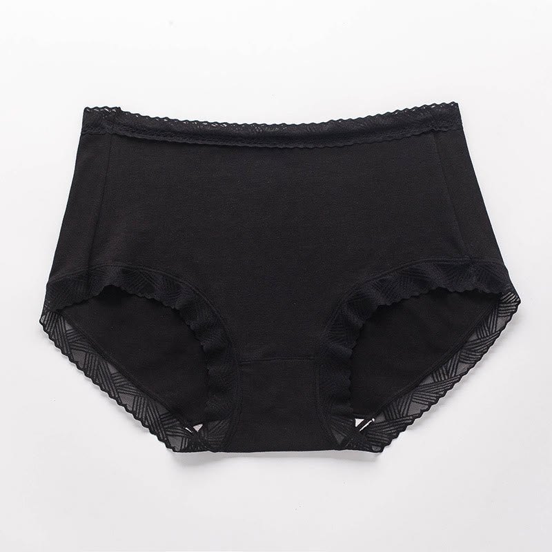 Plus Size Simple High Waist Cotton Panty(3 Packs)