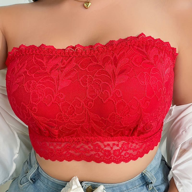 Sexy See-through Lace Strapless Wireless Bra