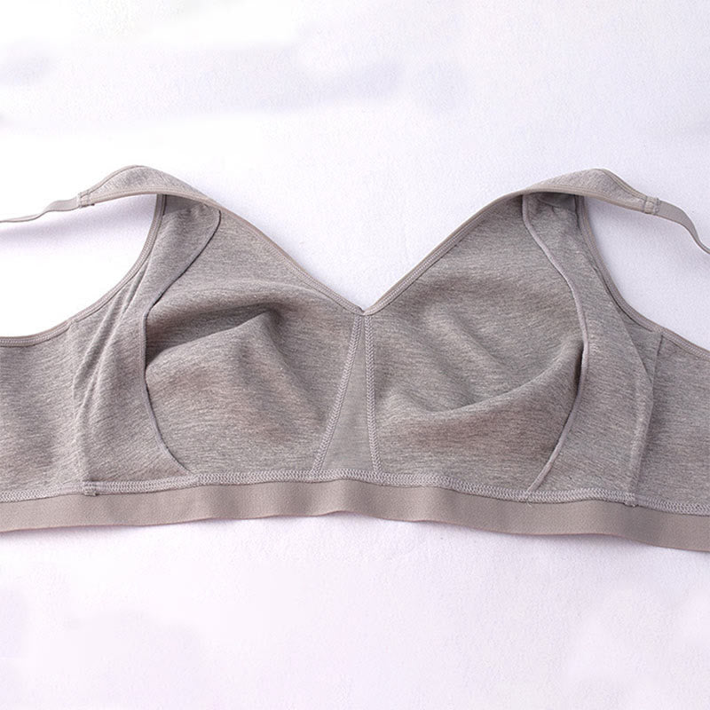 Plus Size Seamless Cotton Wireless Bra