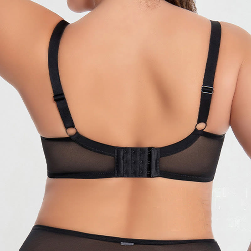 Plus Size Anti-sagging Push-up Mesh Underwire Bra