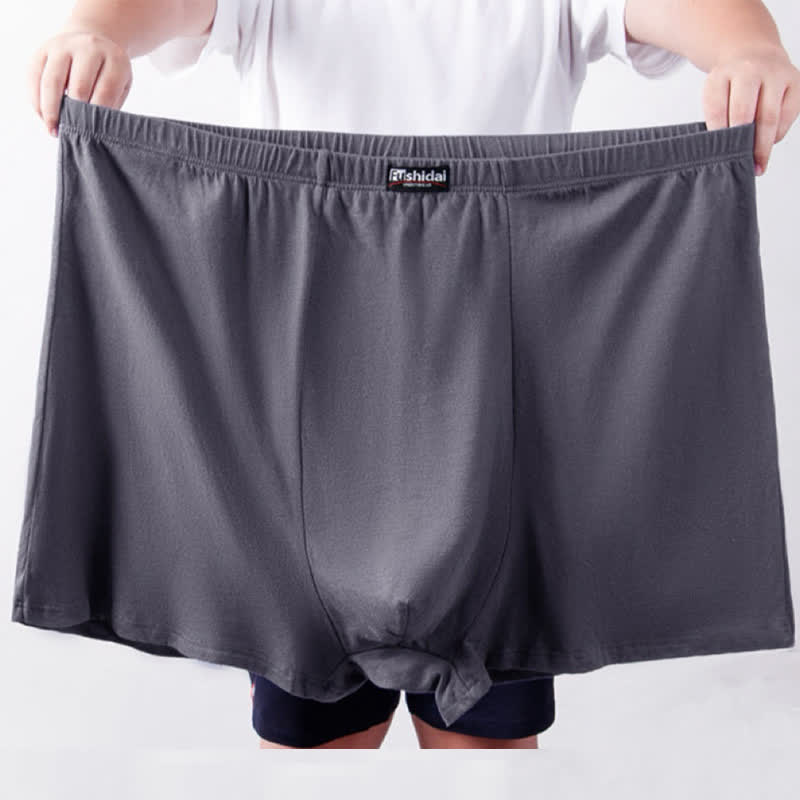 Plus Size High Waist Loose Cotton Men's Boxer Brief(2 Packs)