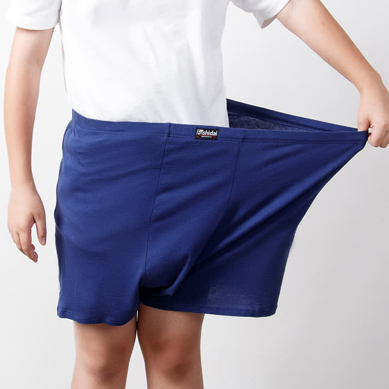 Plus Size High Waist Loose Cotton Men's Boxer Brief(2 Packs)