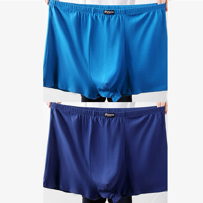 Plus Size High Waist Loose Cotton Men's Boxer Brief(2 Packs)