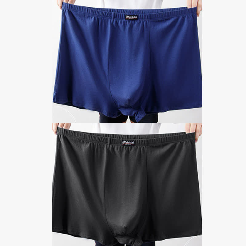Plus Size High Waist Loose Cotton Men's Boxer Brief(2 Packs)
