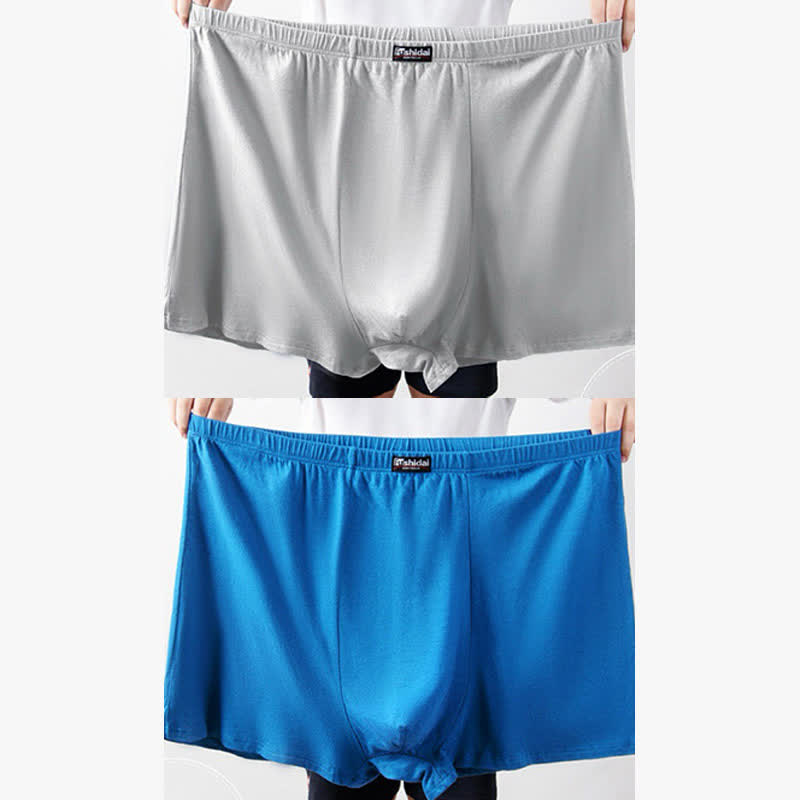 Plus Size High Waist Loose Cotton Men's Boxer Brief(2 Packs)