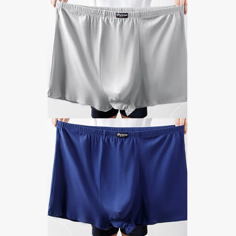 Plus Size High Waist Loose Cotton Men's Boxer Brief(2 Packs)