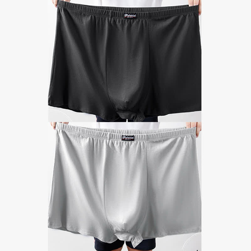 Plus Size High Waist Loose Cotton Men's Boxer Brief(2 Packs)