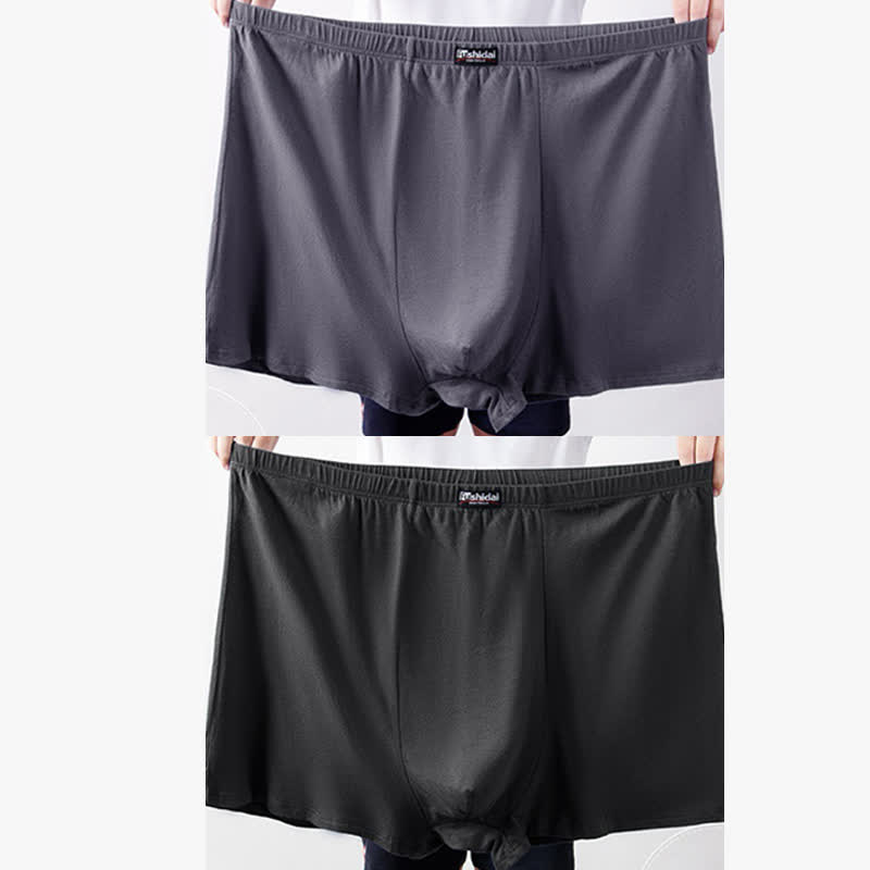 Plus Size High Waist Loose Cotton Men's Boxer Brief(2 Packs)
