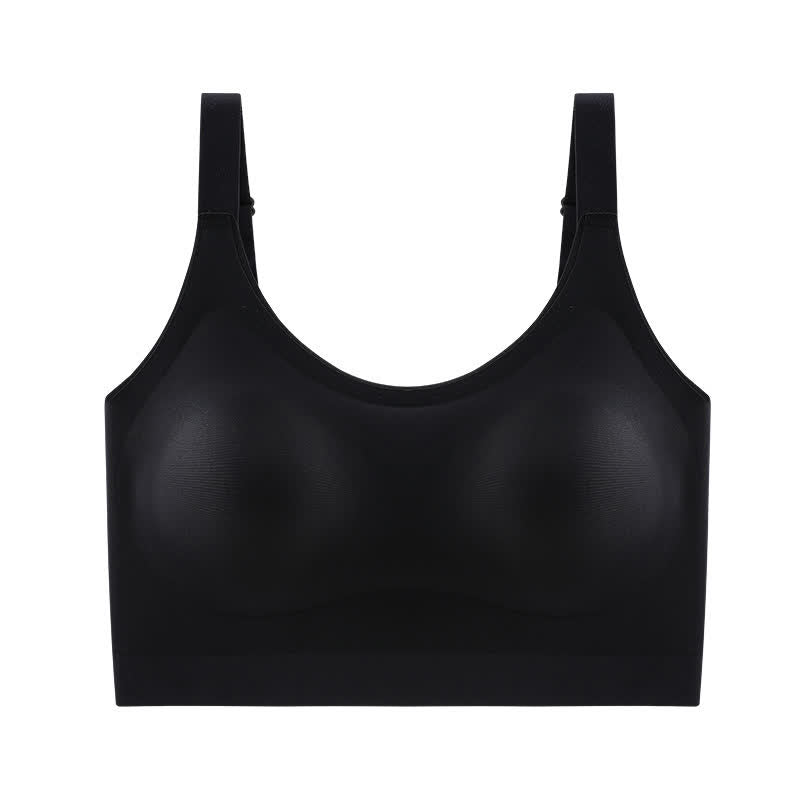Plus Size Seamless Back Cross Straps Wireless Bra