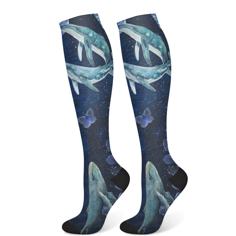 Starry Skies Compression Socks(3 Pairs) - Whale(1 Pair) - S/M - image 4