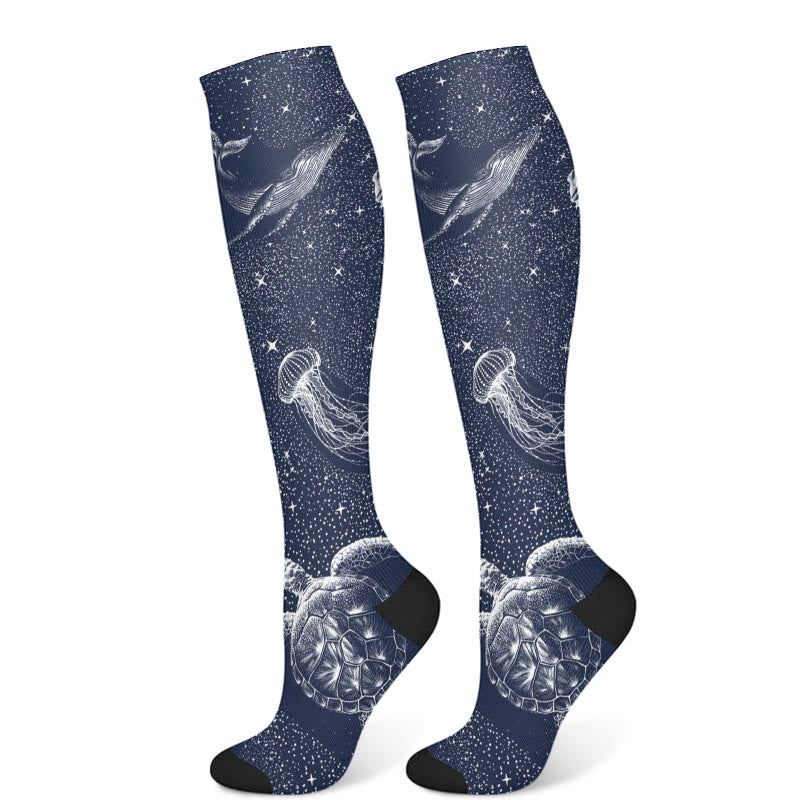 Starry Skies Compression Socks(3 Pairs) - Jellyfish(1 Pair) - S/M - image 5