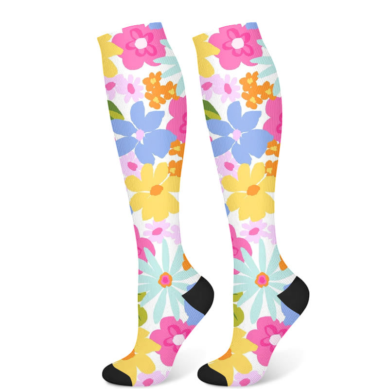 Flowers Bloom Compression Socks(3 Pairs) - B(1 Pair) - S/M - image 3