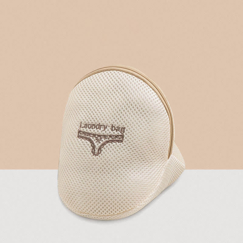 Beige Panties Laundry Zipper Mesh Bag