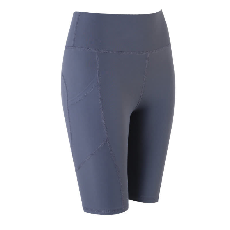 High Waist Hip Lift Side Pocket Yoga Shorts