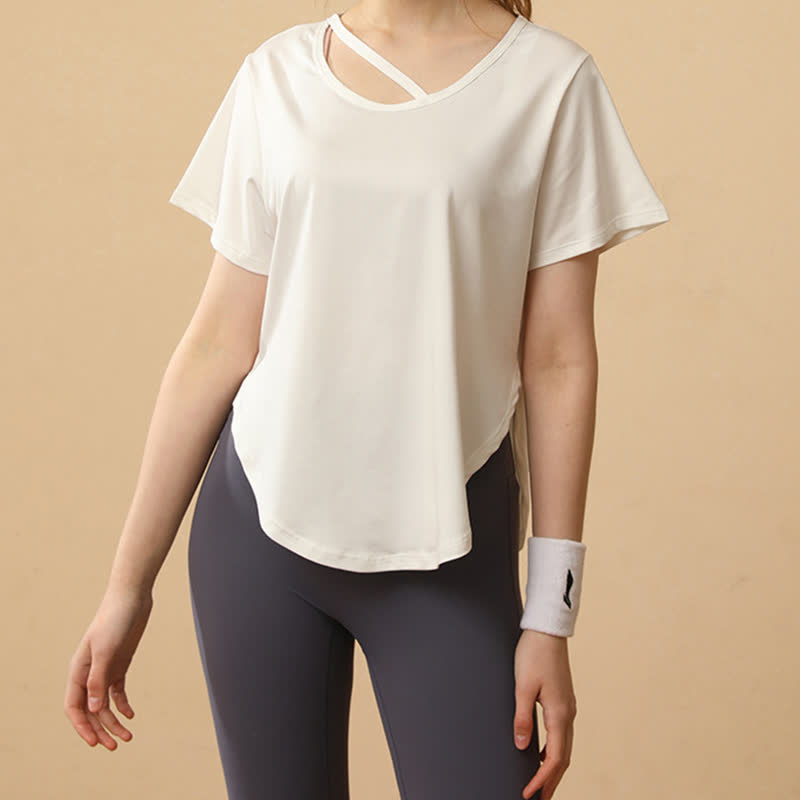 Plus Size Loose Breathable Quick Dry Yoga Short Sleeves