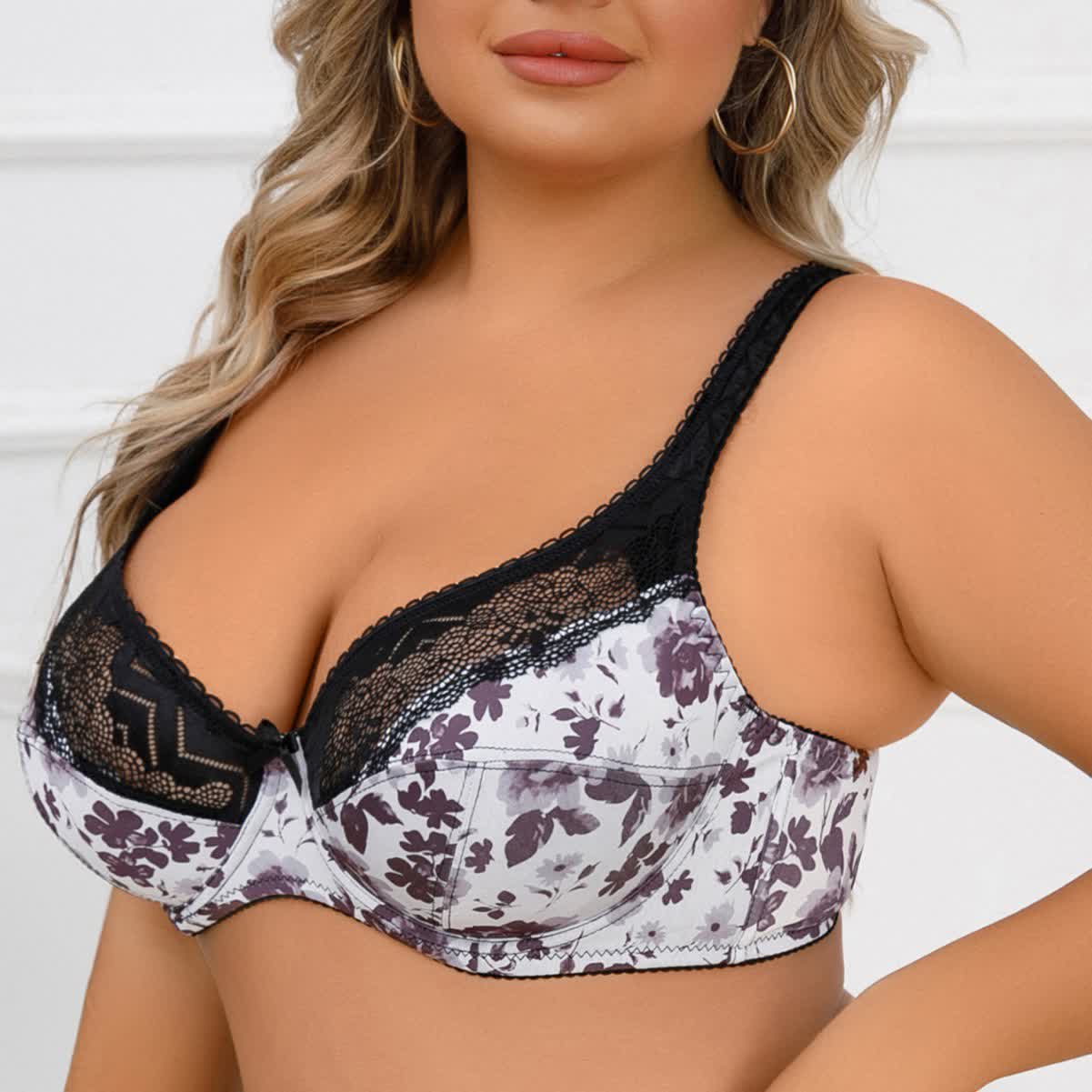 Ultra Thin Floral Push-Up Underwire Bra
