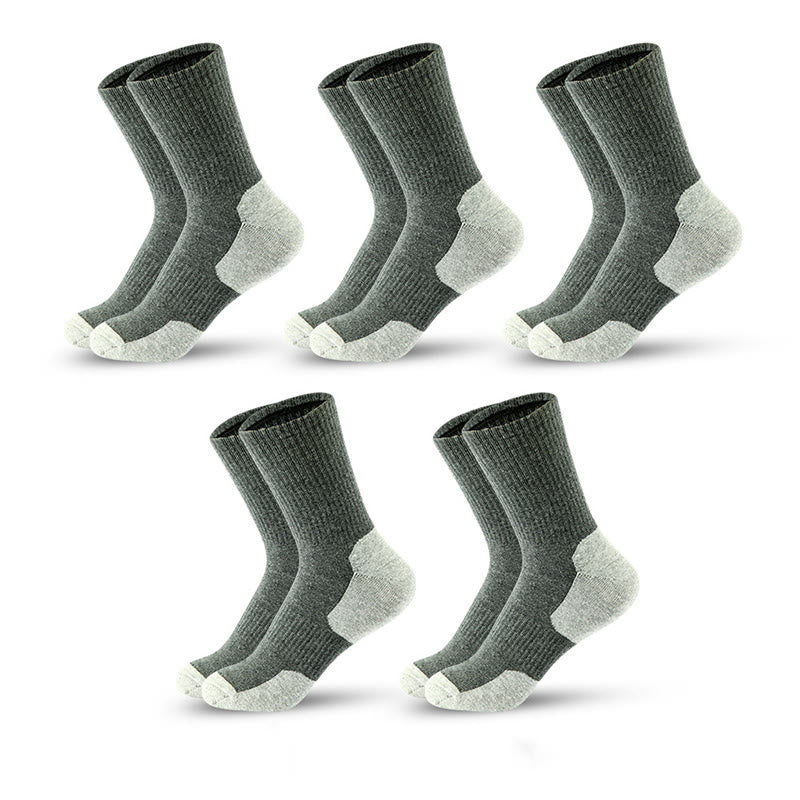 Plus Size Mountain Sports Quarter Compression Socks(5 Pairs) - Dark Grey - EU39-45(US6-11) - image 16