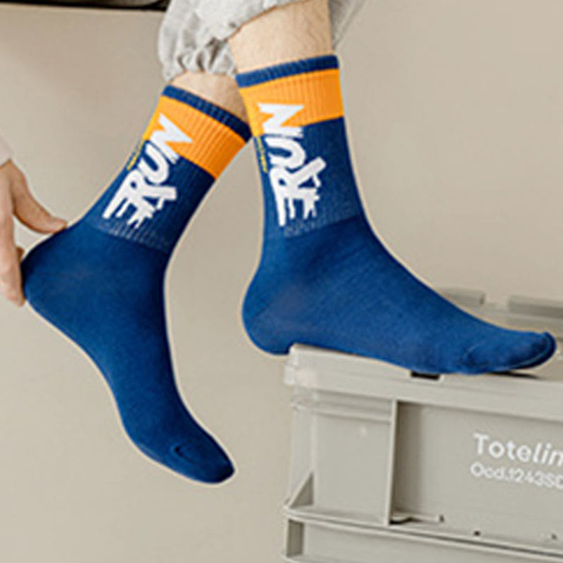 Plus Size Run Letter Quarter Socks(7 Pairs)