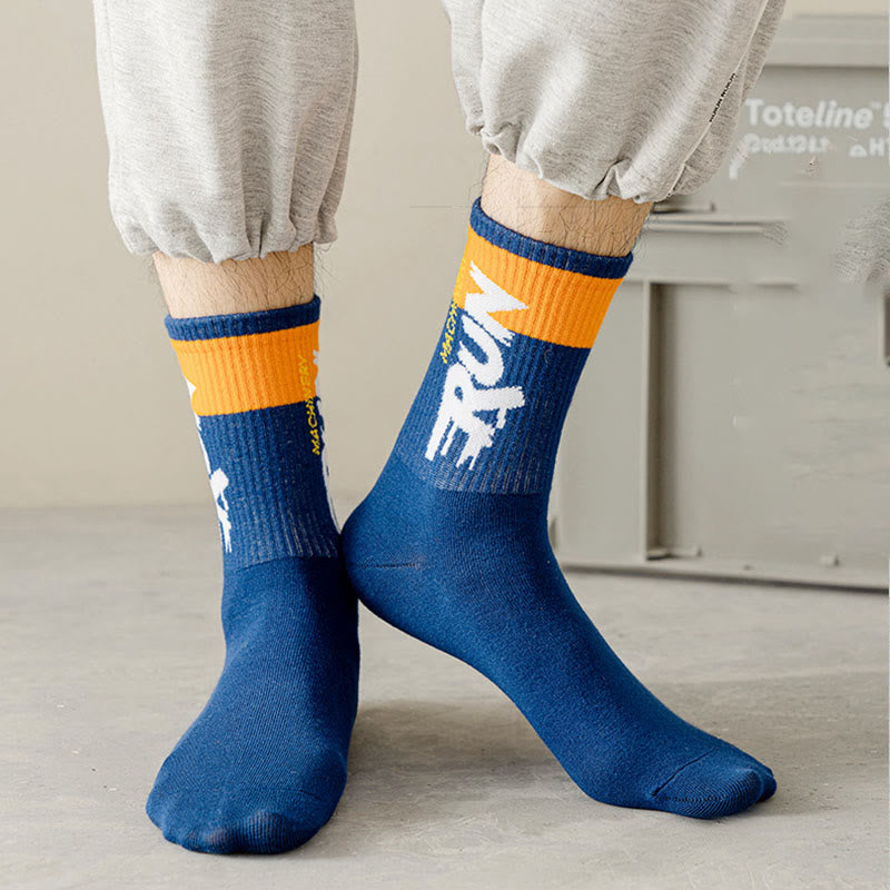 Plus Size Run Letter Quarter Socks(7 Pairs)