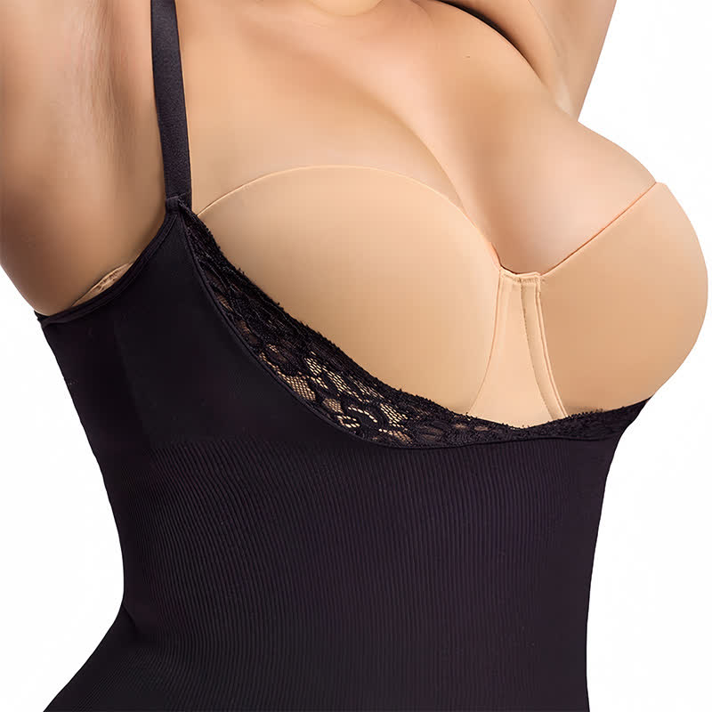 Plus Size Open Bust Body Shaper Lace Camisole