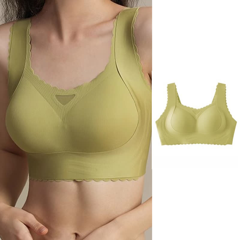 Wavy Edge Full Cup Thin Push Up Wireless Bra