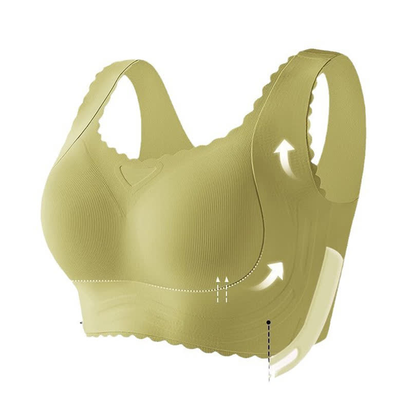 Wavy Edge Full Cup Thin Push Up Wireless Bra