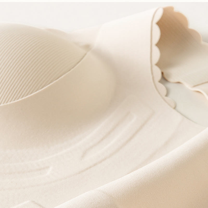 Wavy Edge Full Cup Thin Push Up Wireless Bra