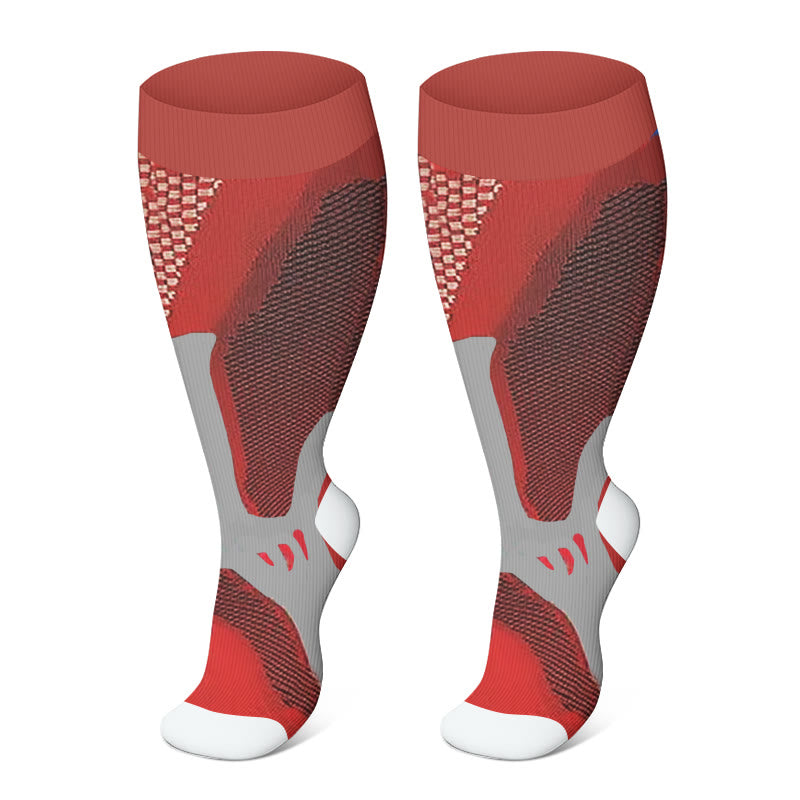 Plus Size Sport Wine Compression Socks 2XL-7XL(3 Pairs) - Wine - 7XL - image 5