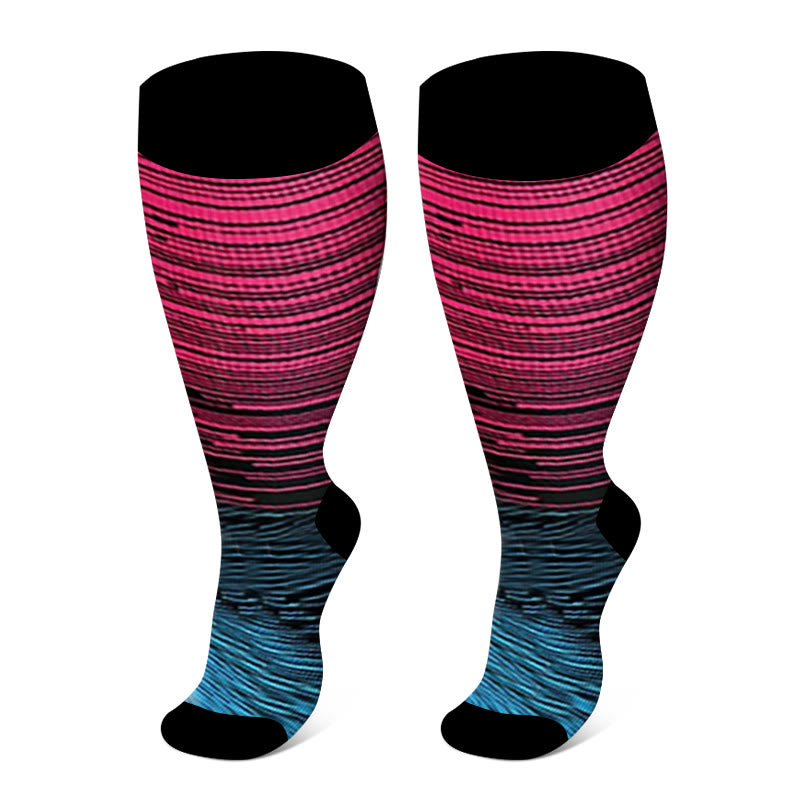 Colorful Cool Lines Plus Size Compression Socks 2XL-7XL(3 Pairs) - image 13