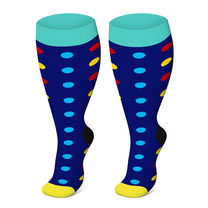 2XL-7XL Dot Pattern Plus Size Compression Socks(3 Pairs)
