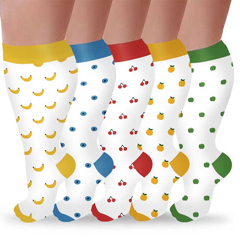 Plus Size Fruit Style Compression Socks(3 Pairs)