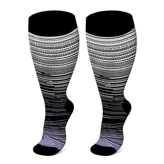 2XL-7XL Purple Filaments Plus Size Compression Socks(3 Pairs)