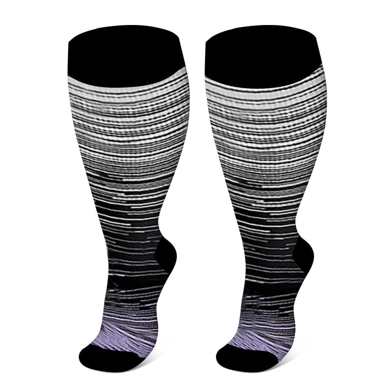 Plusock Purple Filaments Plus Size Compression Socks 2XL-7XL(3 Pairs) - image 0