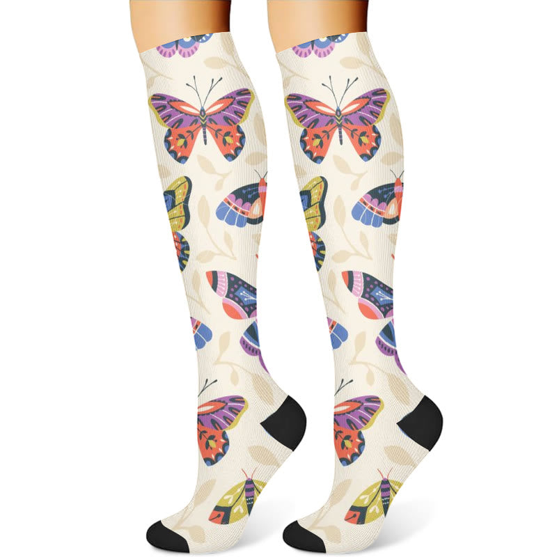 Butterfly Compression Socks(3 Pairs) - Apricot(1 Pair) - S/M - image 3