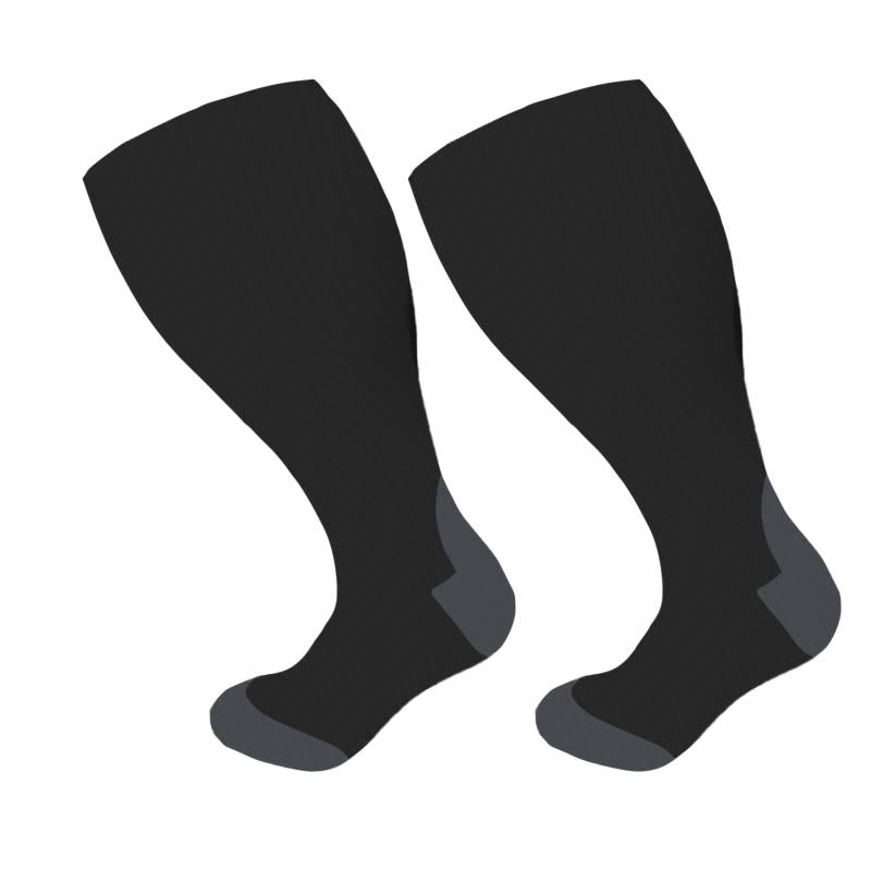 Plus Size Black Compression Socks(3 Pairs)