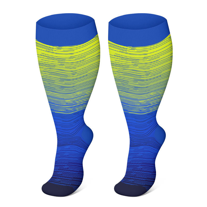 Plus Size Gradient Color Compression Socks(3 Pairs)