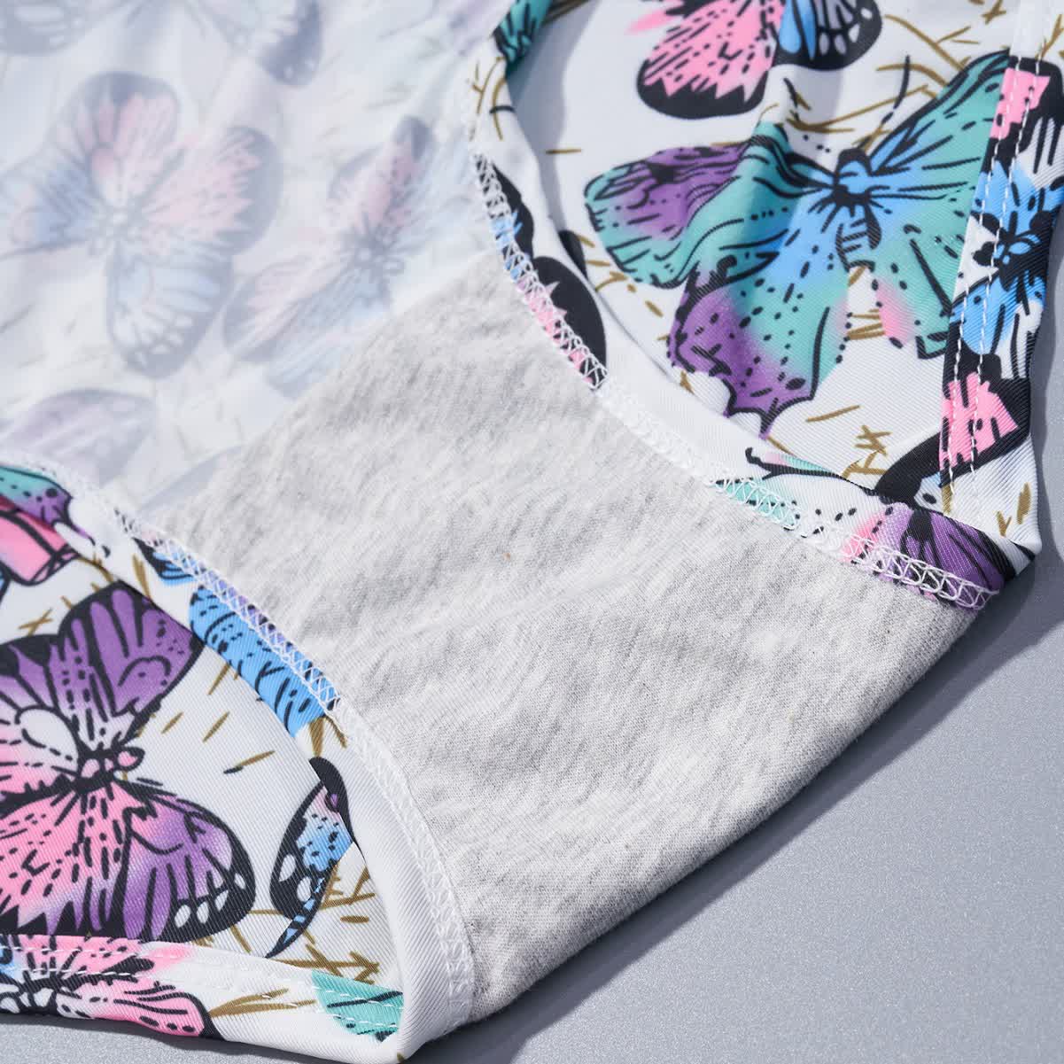 Butterfly Printed High Waist Brief(4 Packs) - image 5