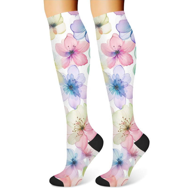 Purple Flower Series Compression Socks(3 Pairs) - image 3